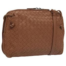 Autre Marque-BOTTEGA VENETA INTRECCIATO Shoulder Bag Leather Brown Auth ep8637-Brown