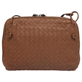 Autre Marque-BOTTEGA VENETA INTRECCIATO Shoulder Bag Leather Brown Auth ep8637-Brown