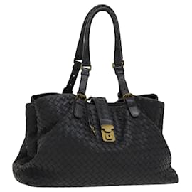 Autre Marque-BOTTEGA VENETA INTRECCIATO Rome Hand Bag Leather Navy 171265 Auth am8125-Navy blue