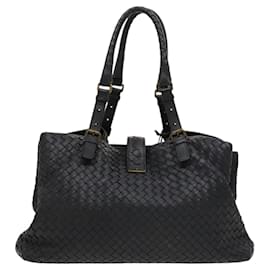 Autre Marque-BOTTEGA VENETA INTRECCIATO Rome Hand Bag Leather Navy 171265 Auth am8125-Navy blue