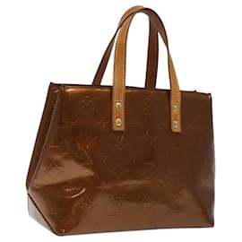 Louis Vuitton-LOUIS VUITTON Monogram Vernis Reade PM Bolsa de Mão Bronze M91146 LV Auth 120081-Bronze