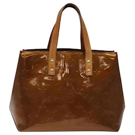 Louis Vuitton-LOUIS VUITTON Monogram Vernis Reade PM Bolsa de Mão Bronze M91146 LV Auth 120081-Bronze