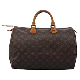 Louis Vuitton-LOUIS VUITTON Bolsa de Mão Monogram Speedy 35 M41524 LV Auth 120272-Monograma
