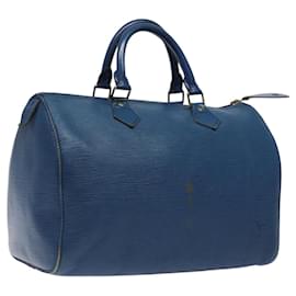 Louis Vuitton-LOUIS VUITTON Bolsa de Mão Epi Speedy 30 Azul Toledo M43005 LV Auth BD1810-Azul