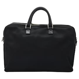 Burberry-BURBERRY Business Bag Nylon Black Silver Auth ti2998-Black,Silvery