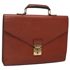 Louis Vuitton-LOUIS VUITTON Epi Serviette Conselheiro Pasta Marrom M54423 LV Auth 118307-Marrom