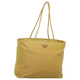 Prada-PRADA Tote Bag Nylon Yellow Auth 119766-Yellow