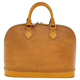 Louis Vuitton-LOUIS VUITTON Bolsa de Mão Epi Alma Amarela M52149 LV Auth 116320-Amarelo