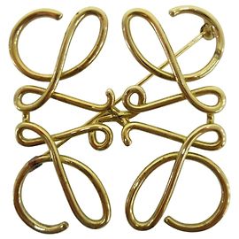 Broche em ouro com anagrama Loewe Dourado