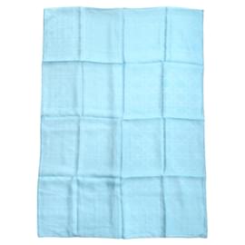 Christian Dior-Christian Dior Light Blue Silk Stole-Light blue