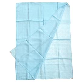 Christian Dior-Christian Dior Light Blue Silk Stole-Light blue