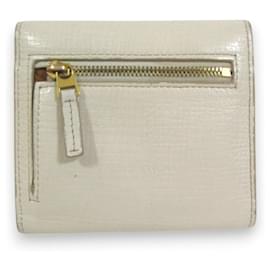 Bottega Veneta-Bottega Veneta Palmellato Leather Tri-Fold Wallet-Cream