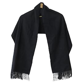 Hermès-Hermes Navy Cashmere Stole-Navy blue