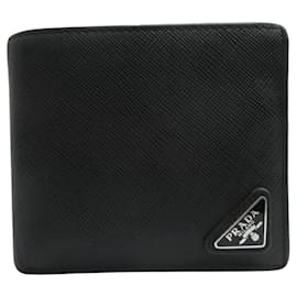Prada-Prada Saffiano Leather Bi-Fold Wallet-Black