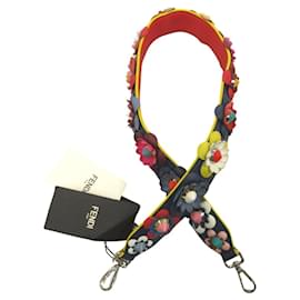 Fendi-Fendi Flower Studs Strap You Webbing Shoulder Leather Bag Accessory-Multiple colors