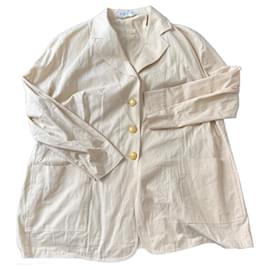 Givenchy Long Blazer Jacket Eggshell Cotton Eggshell