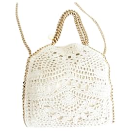 Stella Mc Cartney-Stella McCartney Falabella Mini Crochet Knit Tote Bag-Beige