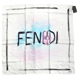 Fendi-Fendi Baguette Mania Logo Scarf-Black,White,Multiple colors