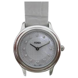 Fendi-Fendi Shell Dial Diamond Watch-White