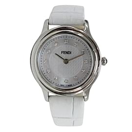Fendi-Fendi Shell Dial Diamond Watch-White