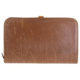 Hermès-Portefeuille en cuir Togo Hermes Dogon GM-Marron,Orange