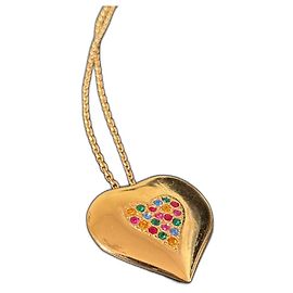 Yves Saint Laurent - pendente a forma di cuore multicolore Gold hardware