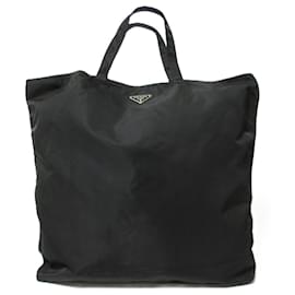 Prada-Prada Tessuto Nylon Rocket Motif Tote Bag-Black