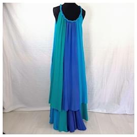 Lanvin-Lanvin vintage 70s complete dress and maxi skirt-Blue,Turquoise