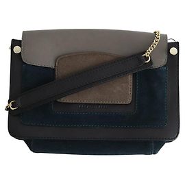 Gerard Darel Bolsa de ombro de couro cinza Cinza