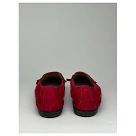 Gucci-GUCCI Flats T.EU 38 Suede-Red