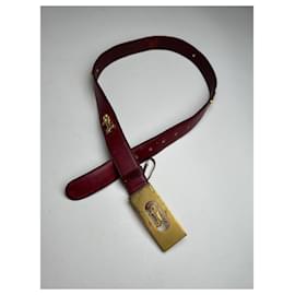 Céline-CELINE Belts T.cm 85 Leather-Dark red