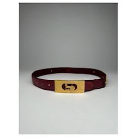 Céline-CELINE Belts T.cm 85 Leather-Dark red