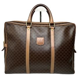 Céline Vintage Celine Monogram Leather Suitcase brown Brown