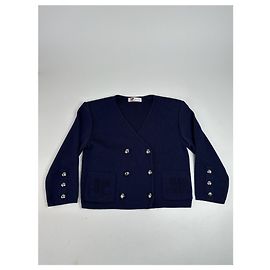 Trench curto vintage Courreges azul marinho Azul marinho