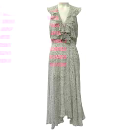 Autre Marque-Saloni Pink / White Floral Rita Dress-Pink