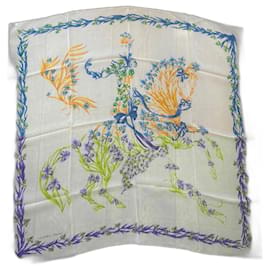 Hermès-Hermès Flowered Horse Square-Multiple colors