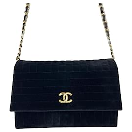 Chanel-Vintage Chanel velvet bag-Black