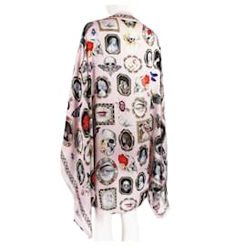 Alexander Mcqueen-Alexander McQueen Memento Mori Silk Cape-Multiple colors