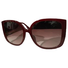Blumarine-Oversize burgundy sunglasses-Dark red