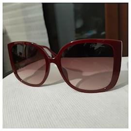 Blumarine-Oversize burgundy sunglasses-Dark red