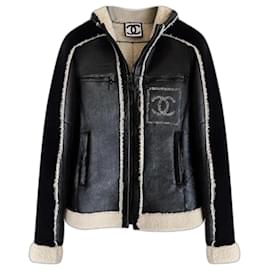 Chanel-2008 Chanel 08A Sport CC Zip Up Hooded Jacket Lambskin with Shearling-Other