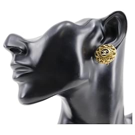 Chanel-Chanel Coco Mark Earrings-Golden,Metallic