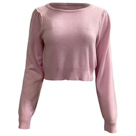 LoveShackFancy- Loveshackfancy Cropped Sweater in Pink Wool-Pink