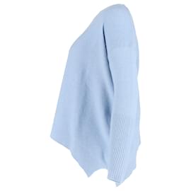 Stella Mc Cartney- Stella Mccartney Asymmetric Sweater in Blue Wool-Blue,Light blue
