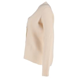 Jil Sander- Jil Sander Buttoned Cardigan in Cream Wool-White,Cream