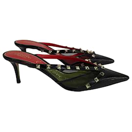 Valentino Garavani-Valentino Garavani Rockstud Alcove Mules in Black Leather-Black