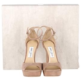 Jimmy Choo-Jimmy Choo Pattie 130 Platform Sandals In Pink Suede-Pink