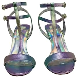 Christian Louboutin-Christian Louboutin Mara 100 Sandal Heels in Multicolor Leather-Multiple colors