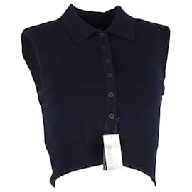Staud-Staud Nola Sweater in Navy Blue Cotton-Blue,Navy blue
