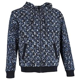 Louis Vuitton-Louis Vuitton Monogram Zip-Through Hoodie in Navy Blue Cotton-Blue,Navy blue